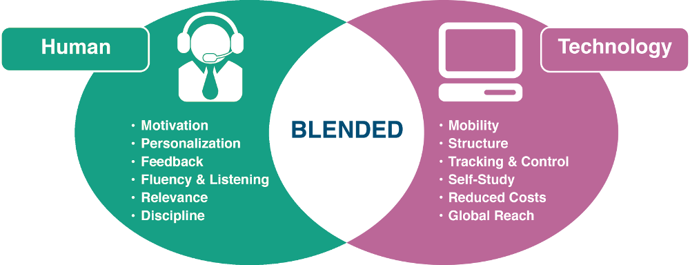 Blended learning for language schools}