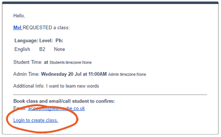 crm class request notification email