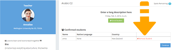 learncube-delete student enrolment