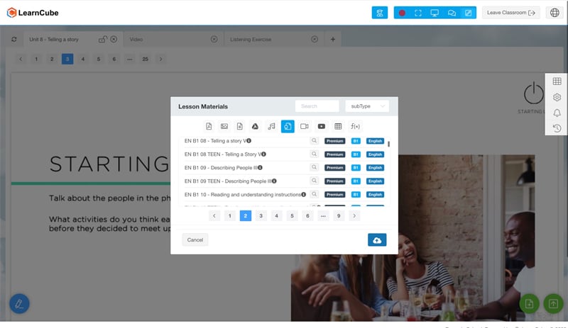 Online lesson materials
