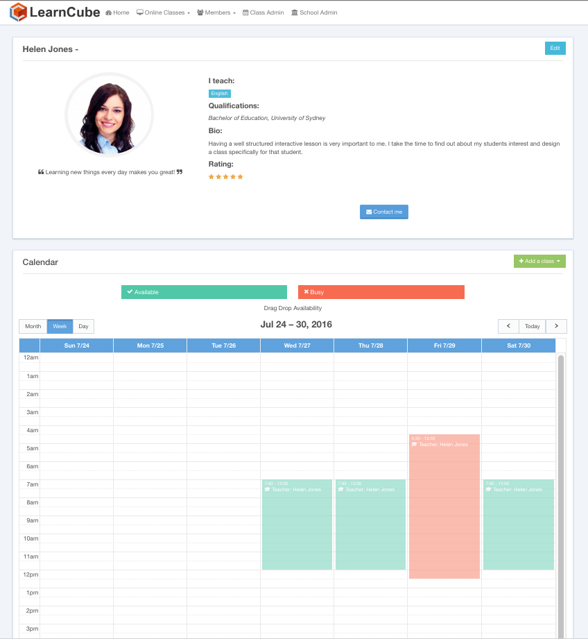 1:1 Class Booking Flow (Student Perspective)}